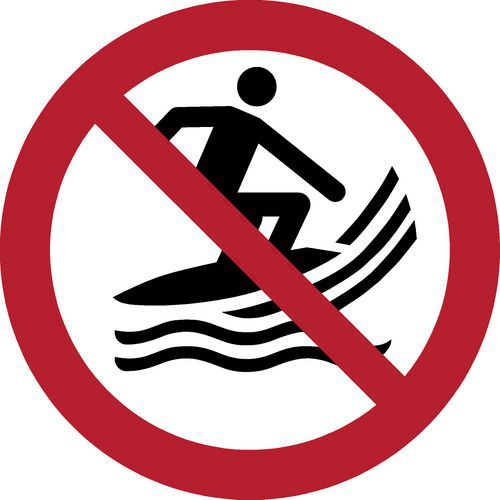Panneau pictogramme Interdiction de faire du surf