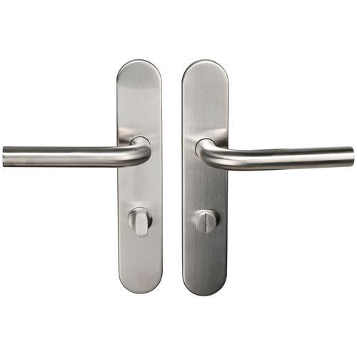 Poignée de porte inox sur plaque Tempo Pop - Bricard
