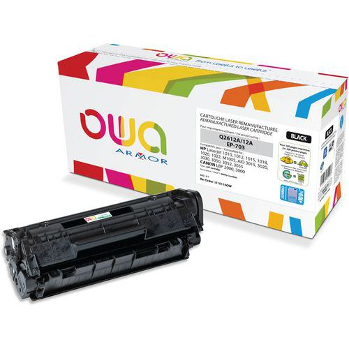 Toner remanufacturé HP Q2612A - CANON 703 Jumbo - OWA Toner remanufacturé HP Q2612A - CANON 703 Jumbo - OWA
