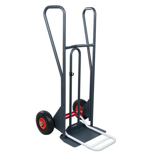 Diable ergonomique 350 kg basculement assisté - Poignée fermée - Roue increvable Diable ergonomique 350 kg basculement assisté - Poignée fermée - Roue increvable