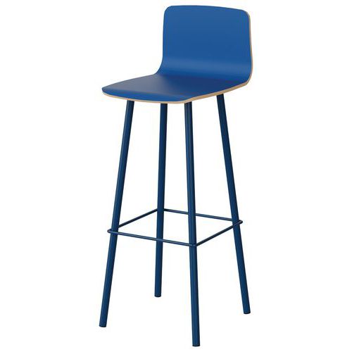 Tabouret Malibu coque hêtre - piètement acier - Manutan Expert