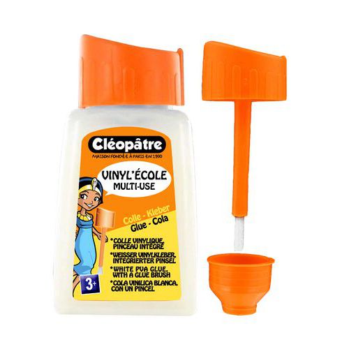 Flacon 80 Ml Colle Vinylique Avec Bouchon Pinceau Cleopatre Manutan fr