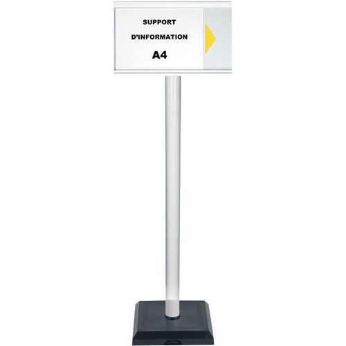 Poteau avec panneau d'information A4 PVC - Premium