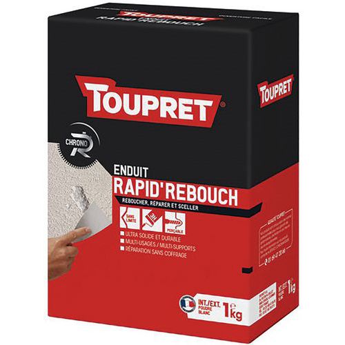 Enduit Rebouch. Rapid Poudre 1Kg+Spatu - Toupret