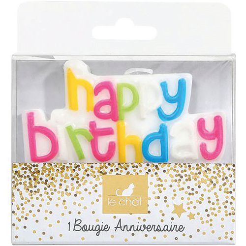 Bougie Plaque Happy Birthday Sur Pic - Le Chat