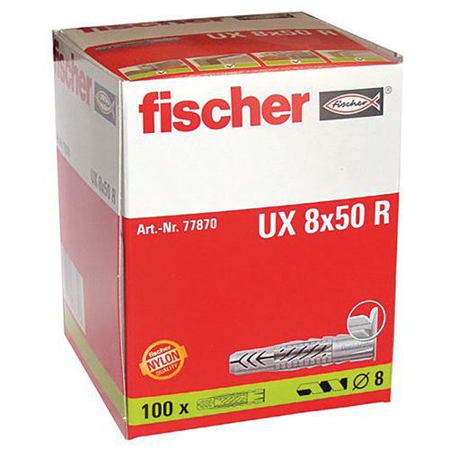 Cheville Ux  8X50R Bte 100P - Fischer Fixation