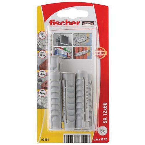 Cheville Nylon Collerette Sx 12X60 K N - Fischer Fixation Cheville Nylon Collerette Sx 12X60 K N - Fischer Fixation