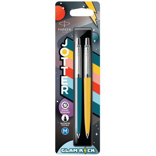 Jotter Original Glam Rock Tendance 70 bleu et jaune - Parker Jotter Original Glam Rock Tendance 70 bleu et jaune - Parker