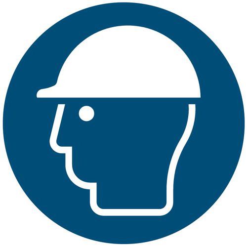 Panneau d'obligation - Port d'un casque de sécurité obligatoire - Rigide