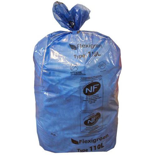 Sac poubelle - Déchets papiers - 110L - Bleu
