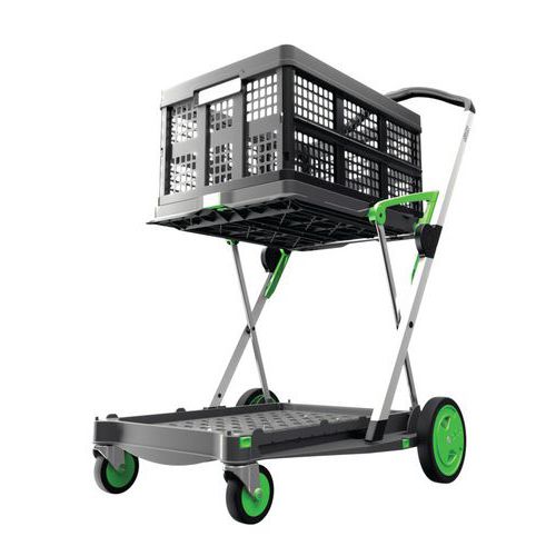 Chariot pliant équipé d'une caisse pliable