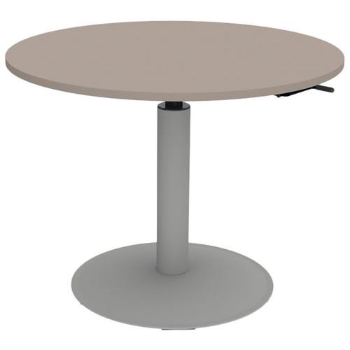 Table Mano ronde hauteur réglable plateau stratifié ABS Mobidecor