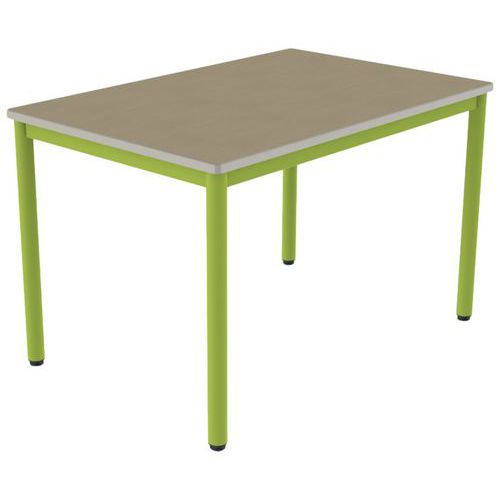 Table Carélie rectangulaire 4 pieds stratifié polyuréthane Mobidecor
