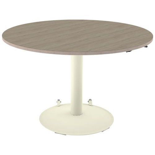 Table Mano mobile ronde Ø120 cm hauteur réglable plat stratifié alaisé Mobidecor