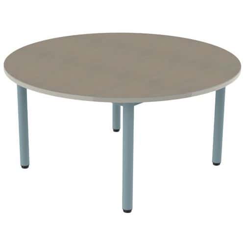 Table Carélie ronde Ø120 cm 4 pieds - stratifié polyuréthane