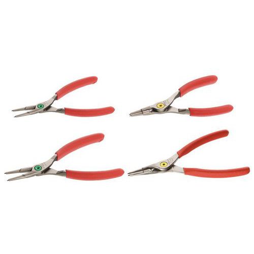 Jeu de 4 pinces pour Circlips® - Becs droits - 10 à 60 mm