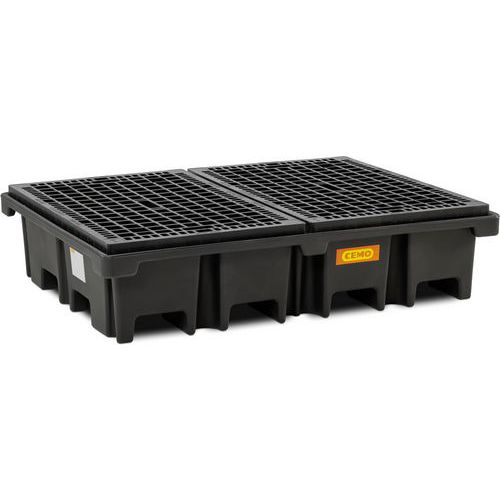 Bac de rétention polyéthylène pour palette 425/4 - 2x120x80 - Cemo