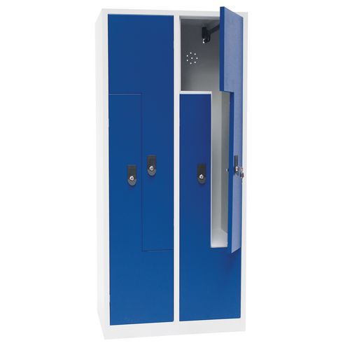 Vestiaire porte L métal - 2 à 6 cases largeur 200 mm - Sur socle - Manutan