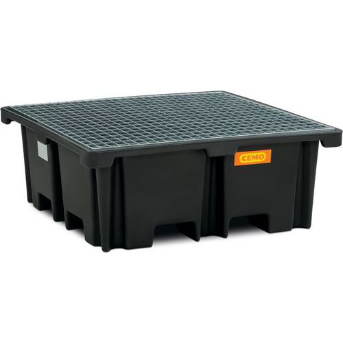 Bac de rétention polyéthytlène pour palette 400/4 - 120x120 cm - Cemo