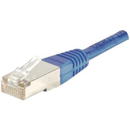 Cordon patch RJ45 - Câble droit Cat. 6 - Blindé FTP - Bleu