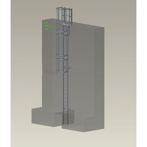 Kit complet échelle à crinoline - Hauteur 6,25 m - Tubesca