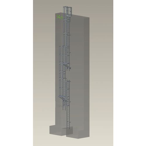 Kit complet échelle à crinoline - Hauteur 14 m - Tubesca