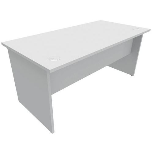Bureau droit - Piétement panneau - Gris - Manutan Bureau droit - Piétement panneau - Gris - Manutan