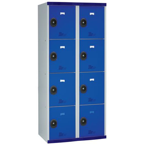 Vestiaire 8 cases Seamline Optimum® - 2 colonnes 400 mm socle - Acial
