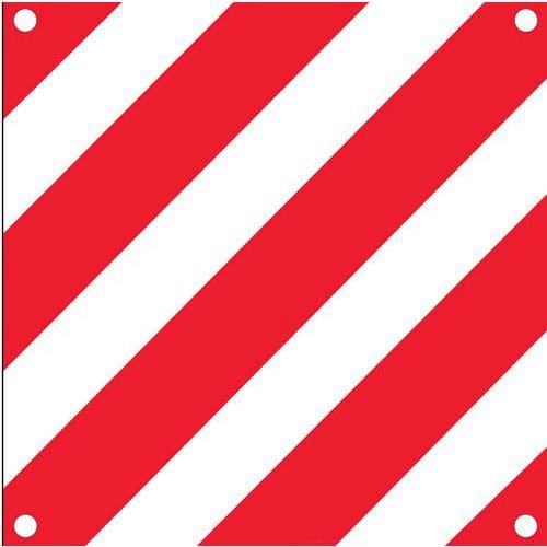 Panneau de signalisation hachuré rouge/blanc - Novap