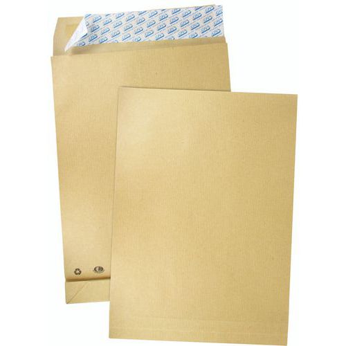 Pochette kraft brun 120 g - À soufflets de 3 cm - Paquet de 50