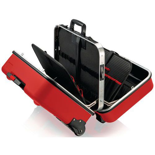 Mallette à outils double compartiment rouge vide - KNIPEX