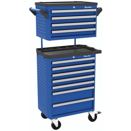 Servante avec caisson superieur 4 tiroirs a plateau - Manutan Expert