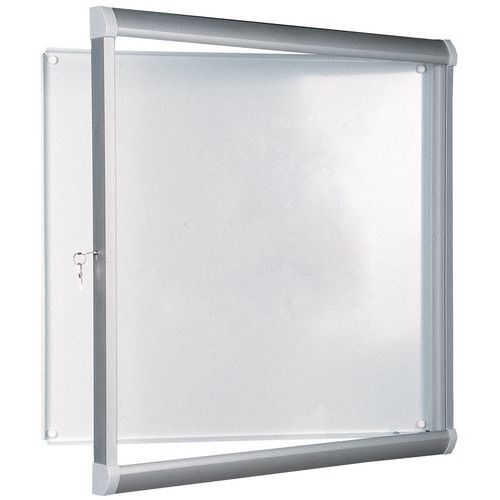 Vitrine d'intérieur Design - Fond aluminium - Porte en verre de sécurité