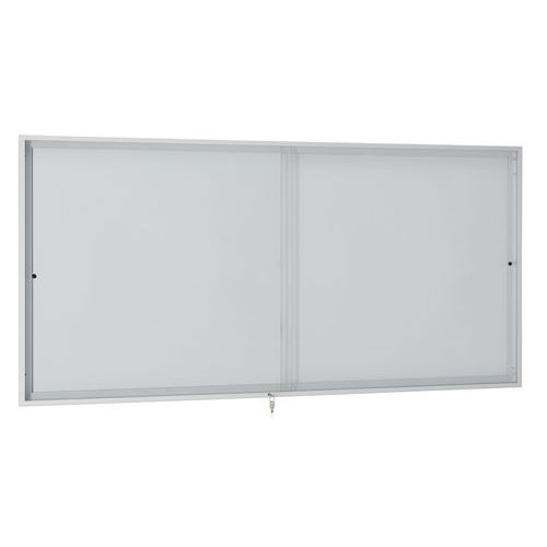 Vitrine d'intérieur portes coulissantes - Fond aluminium - Porte en plexiglass