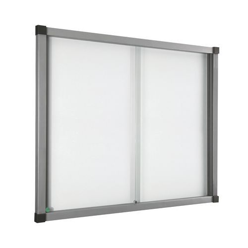 Vitrine d'intérieur Cube - Fond aluminium - Porte en verre de sécurité