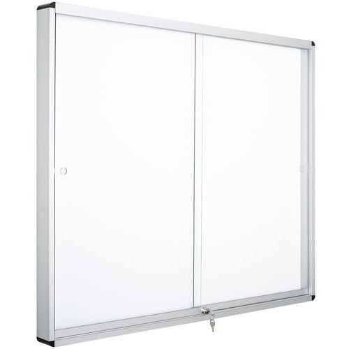 Vitrine d'intérieur 2 portes - Fond aluminium - Manutan Expert