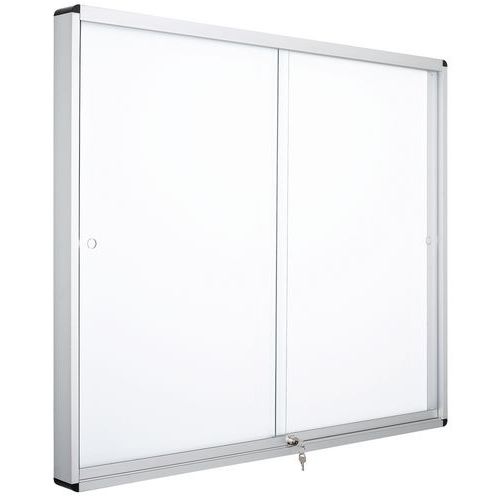 Vitrine d'intérieur 2 portes - Fond aluminium - Manutan Expert