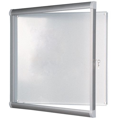 Vitrine d'intérieur Design - Fond aluminium - Porte en verre de sécurité