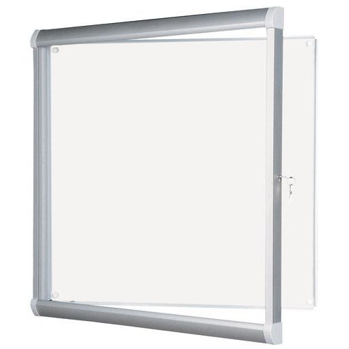 Vitrine d'intérieur Design - Fond aluminium - Porte en verre de sécurité