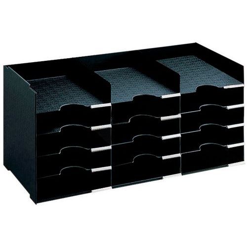 Trieur multicases horizontal - Noir - Paperflow
