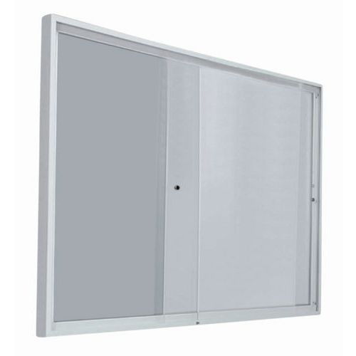 Vitrine d'intérieur portes coulissantes - Fond aluminium - Porte en plexiglass