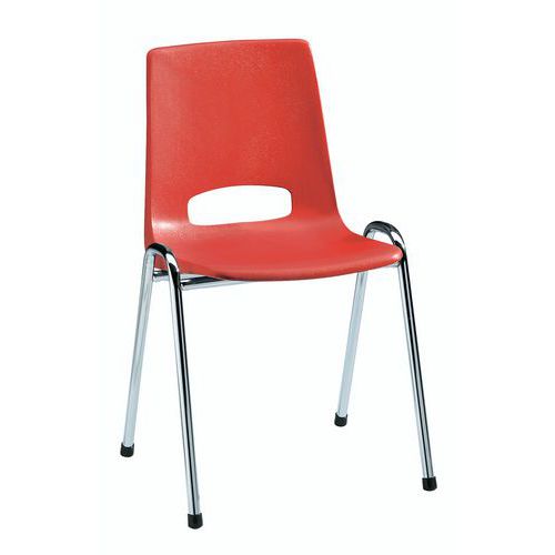 Chaise coque plastique - Rouge