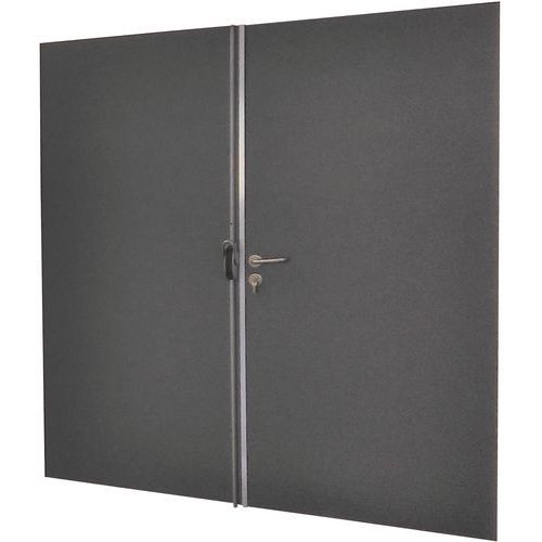 Porte battante pour cloisons d'atelier tôle d'acier ou mélaminé - Panneau plein - Hauteur 2,75 m