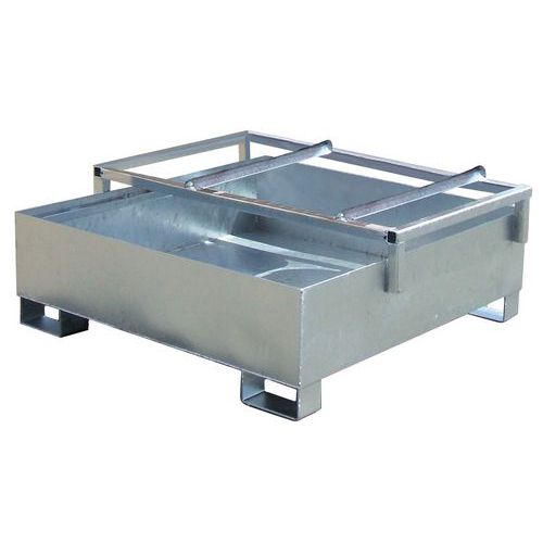 Bac de rétention en acier horizontal - 220 L - Sameto Technifil