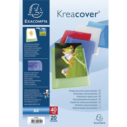 Protège document semi rigide Kreacover A4 40 vues - Lot de 5