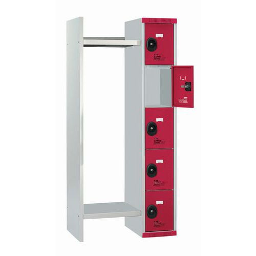 Vestiaire 5 cases & penderie Seamline® - Penderie largeur 520 mm - Acial Vestiaire 5 cases & penderie Seamline® - Penderie largeur 520 mm - Acial