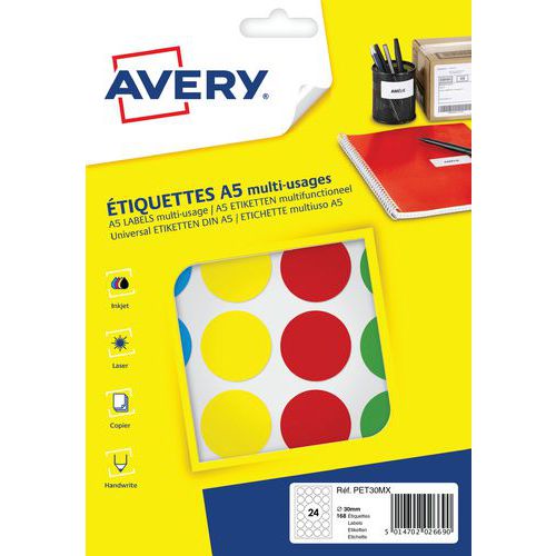 Pastilles étiquette A5 multi-usages
