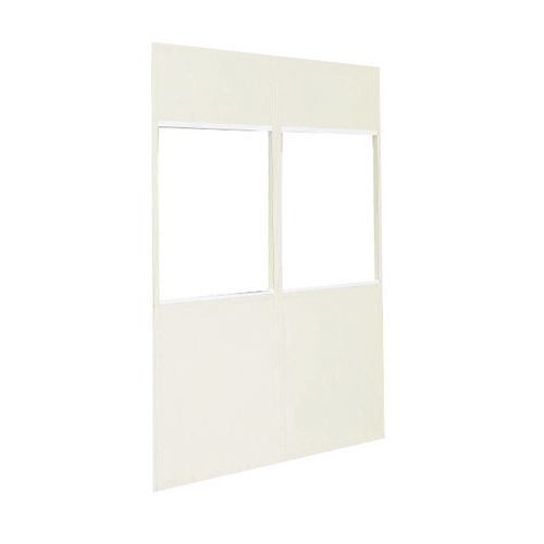 Cloison double paroi en tôle d'acier - Panneau vitré (4 mm) - Hauteur 2,5 m