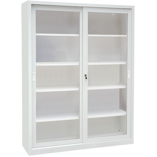 Armoire haute portes coulissantes CH - Transparente - Manutan Expert