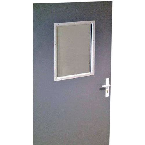 Porte battante pour cloisons d'atelier tôle d'acier ou mélaminé - Panneau semi-vitré - Hauteur 2,5 m